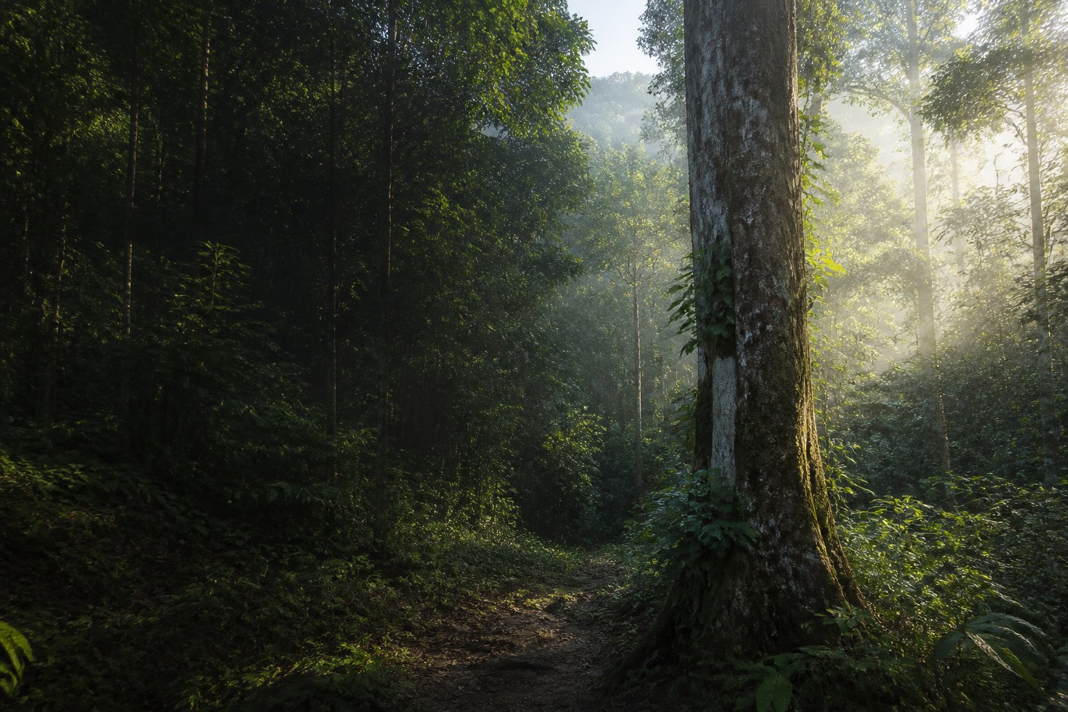 Hutan hujan tropika habitat semula jadi pokok Aquilaria